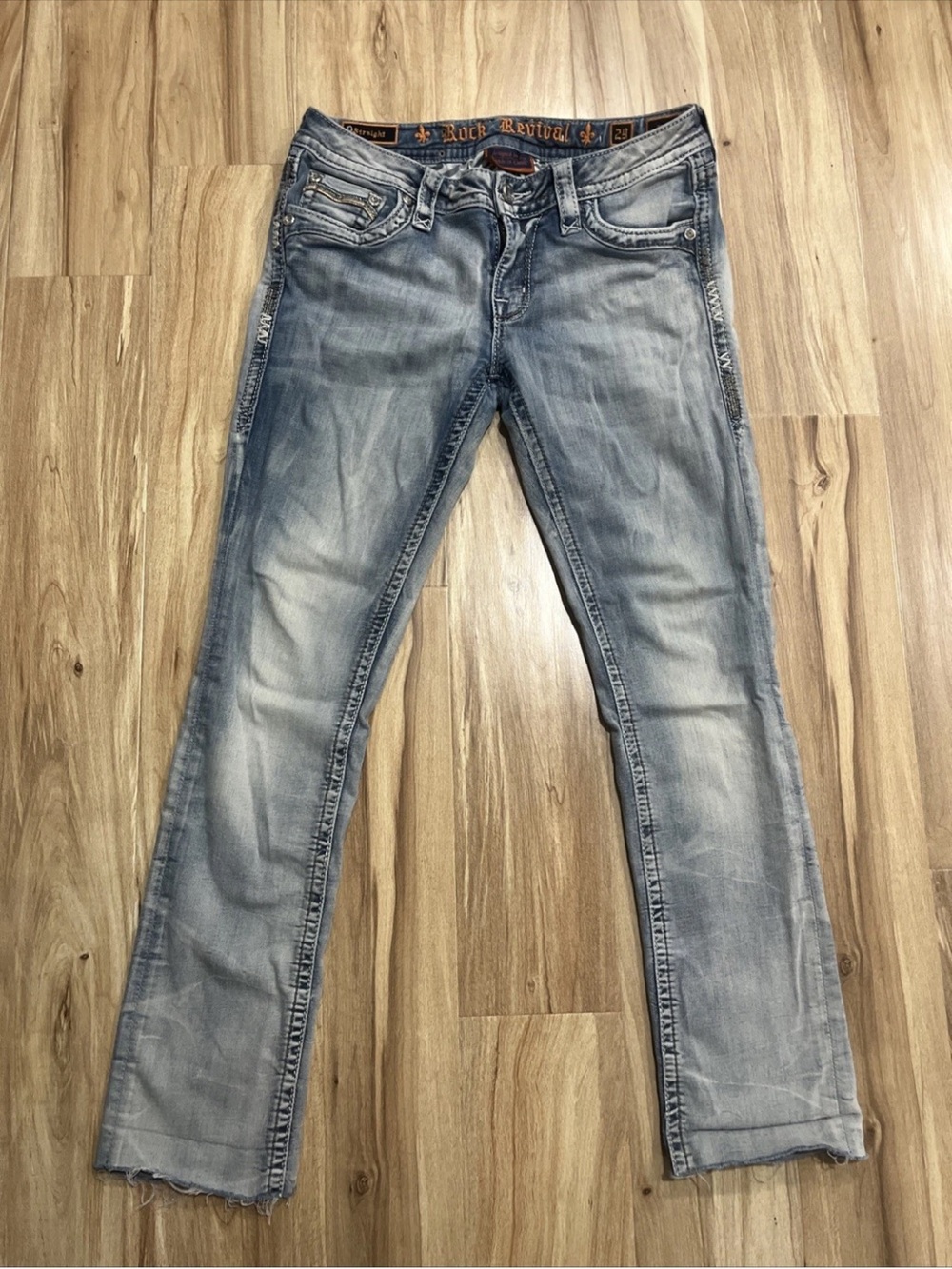 Rock Revival Raven Women's Light Blue Straight Leg Jeans